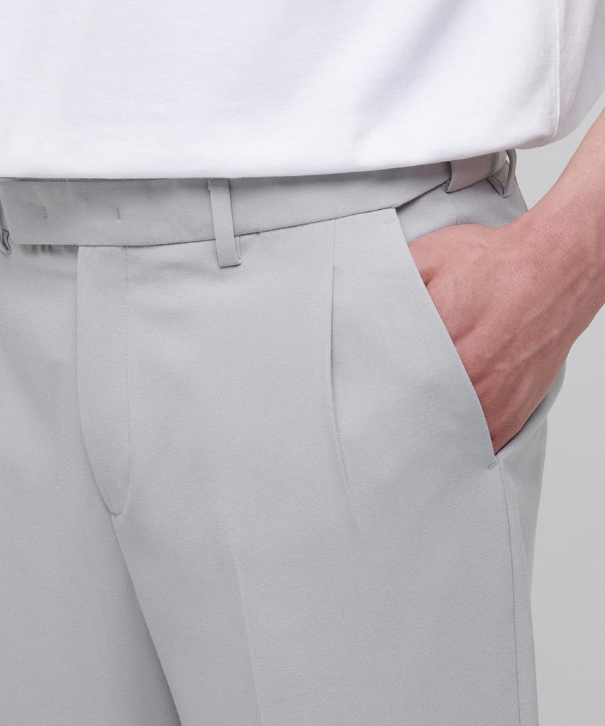 Musinsa Standard Lightweight Wide Hidden Banding Crop Slacks [Light Gray]