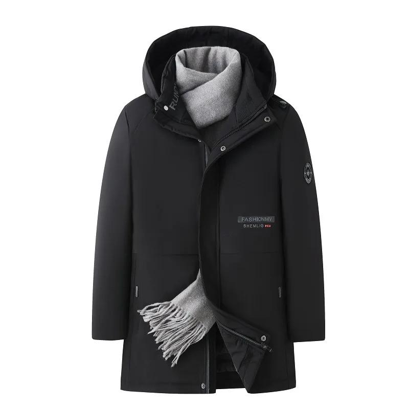 

Зимние пуховики для людей среднего и пожилого возраста, утолщенные хлопковые пальто, пальто для пап, деловые пальто средней длины 2XL