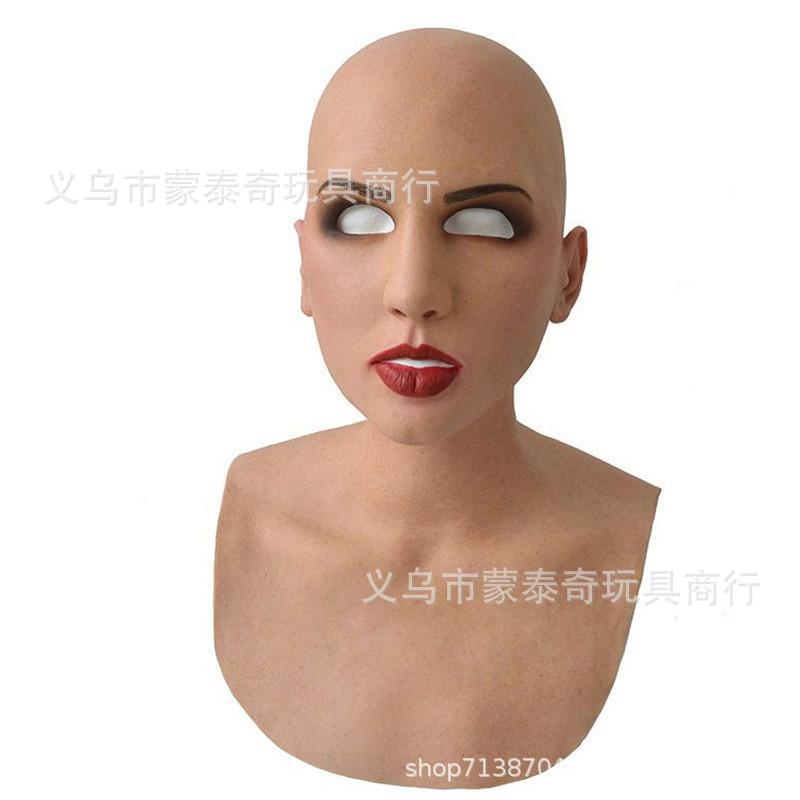 A cross-mirror Halloween new old man mask old lady hood dress up props spot old man