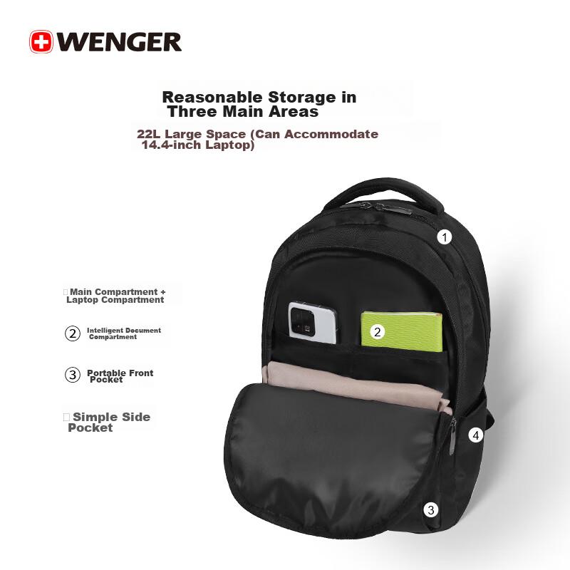 WENGER Swiss Army Knife 14.4-Inch Laptop Bag, Commuter Backpack, School Bag, Travel Bag for Men And Wome