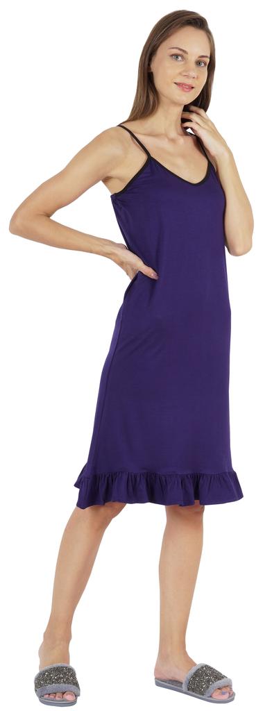 Inkmeso Solid Women  s Spaghetti Strap Nightwear Sleeveless Chemise