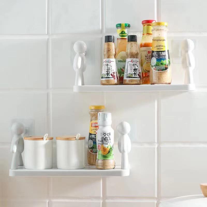 Punch-Free Wall-Mounted Kitchen and Bathroom Storage Rack
