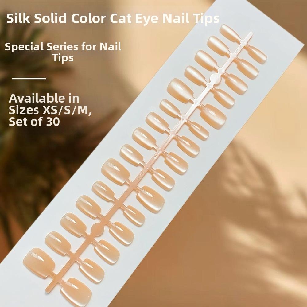 30Pcs Cat's Eye Press On Nails Full Cover Nail Tips Popular Press On Fake Nails for Nail Art