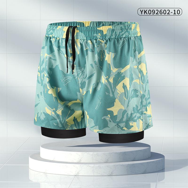 Men s Quick-Dry Double-Layer Swim Trunks - Large, Anti-Embarrassment, Boxer Style, Professional Hot Spring Set 3XL (175-190 lbs)