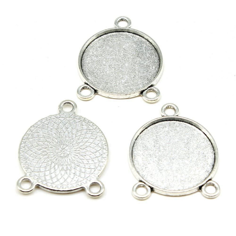 Multi Size Blank Bases Tray Three Loop Bezel Charm Base Connectors For Earrings Making