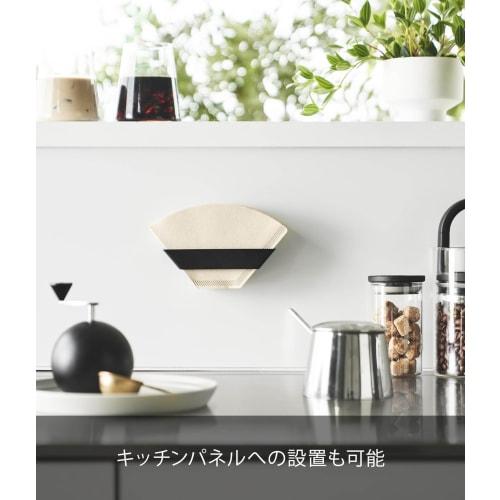 Yamazaki Film Hook Coffee Paper Filter Stocker, Black, Dimensions: W13.4 X D4.3 X H2.4cm (excluding Film Hook), Compatible with Tower Coffee Makers, 8