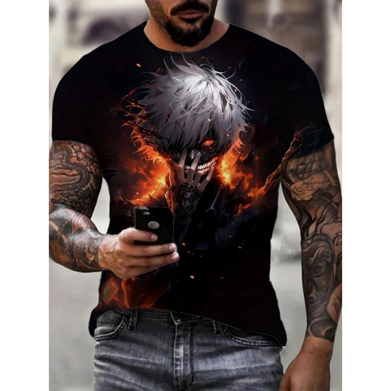 Fashion 3D Print Men Short Sleeve Round Neck T-Shirt Plus Size Tee Summer Casual Tshirts