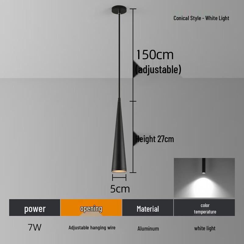 UOSU Modern Bedside Cone Pendant Light