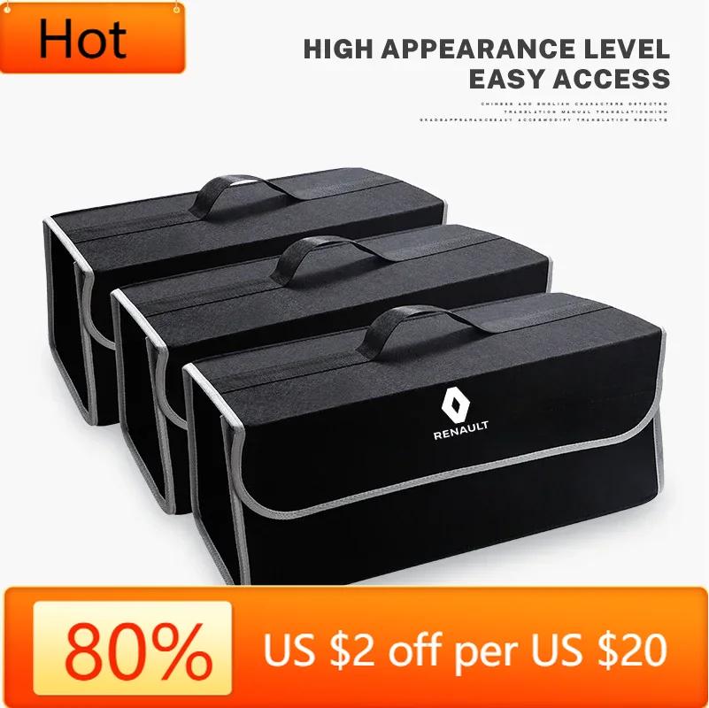 Interior Stickers For Renault Megane 2 3 4 Twingo Clio Talisman Captur Trafic Car Felt Cloth Storage Bag Trunk Organizer Box Fo RR1