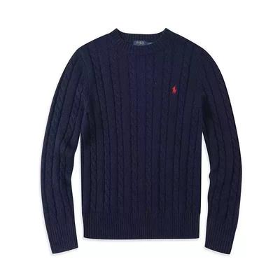 ZYLLO Autumn/Winter Embroidered Fried Dough Twists Solid Long Sleeve Knit Sweater Velvet Sweater Unisex