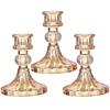 3/6pcs Glass Candlestick Holders Clear Diamond Taper Vertical Stripe Taper Candle Holders for Table Centerpiece Party Home Decor