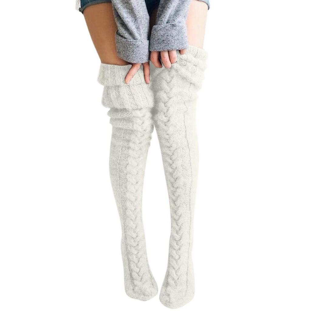 Calze da Donna Scaldamani in Lana Calze alla Moda per Donna Calze Ginocchio Carine Autunno Inverno Monocolore Fibre Acriliche