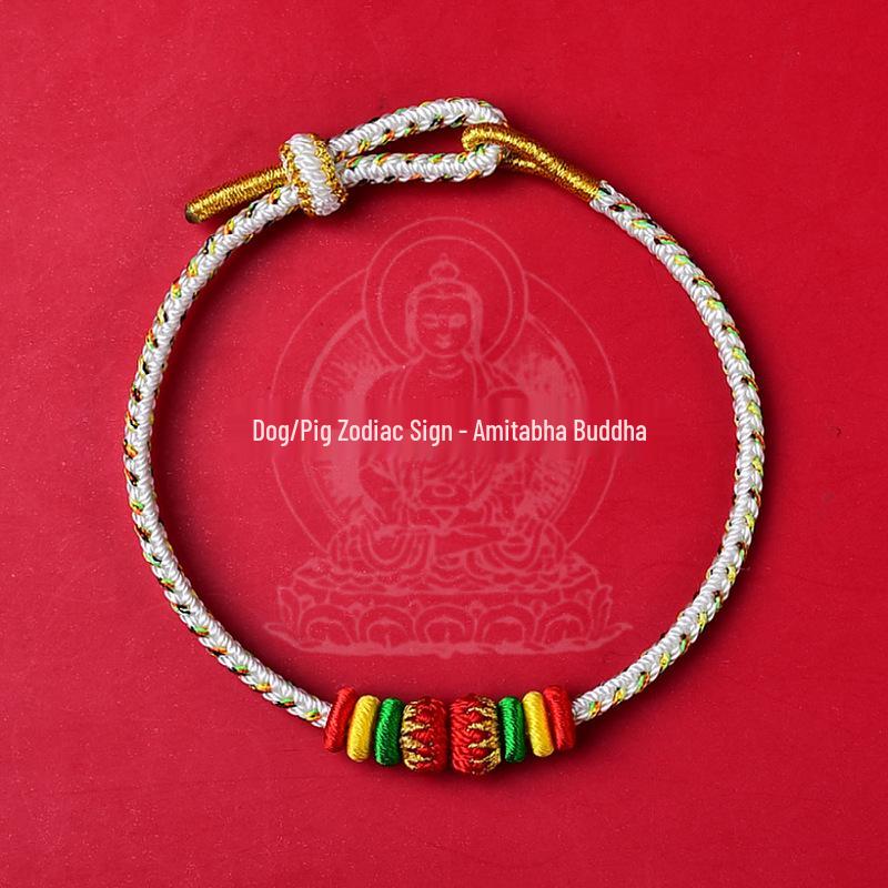 2026 Year of the Horse Red String Bracelet - Zodiac Benming Buddha Woven Rope for Men and Women