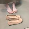 Bow Red Single Shoes French Single Shoes Women's Season New Ladyshoes Heightening Shallow Mouth Grandma Shoes