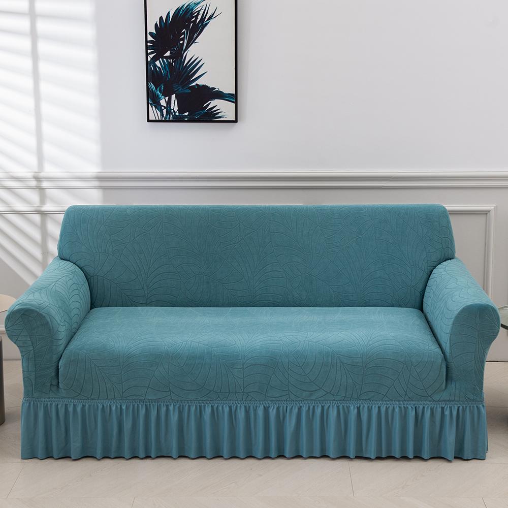 Jacquard Sofa Slipcover with Skirt Stretch Sofa Cover for Living Room Couch Covers Easy Fitted Washable Furniture Protector 1pc