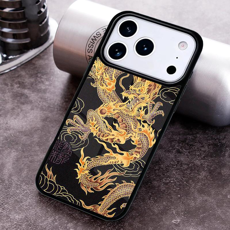 

Retro Chinese Dragon Totem Phone Case for iPhone 17 16 15 Pro Max Air 14 13 12 11 Plus Shockproof Capa Cover iPhone 14