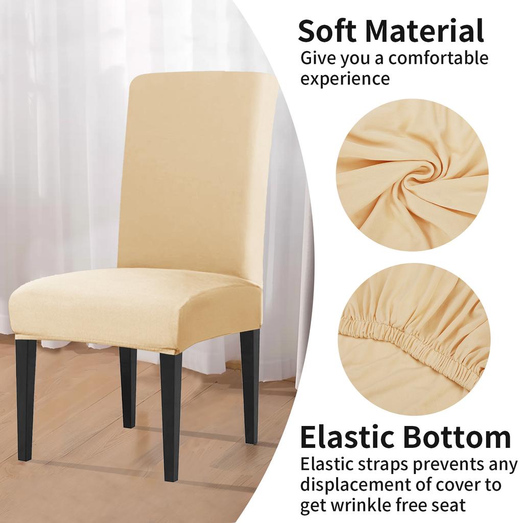 Set of 4-16pcs Dining Chair Covers Stretch Seat Protector Elastic Non Slip Removable Washable Slipcovers for Hotel Home Kitchen