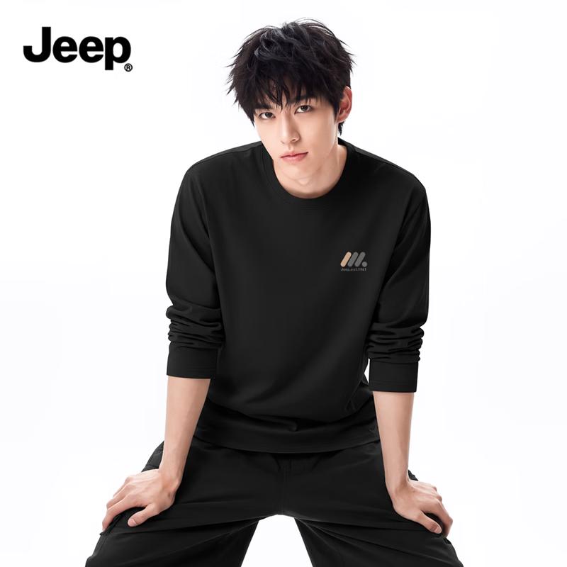 JEEP Unisex Heavyweight Cotton Relaxed Long Sleeve T-Shirt