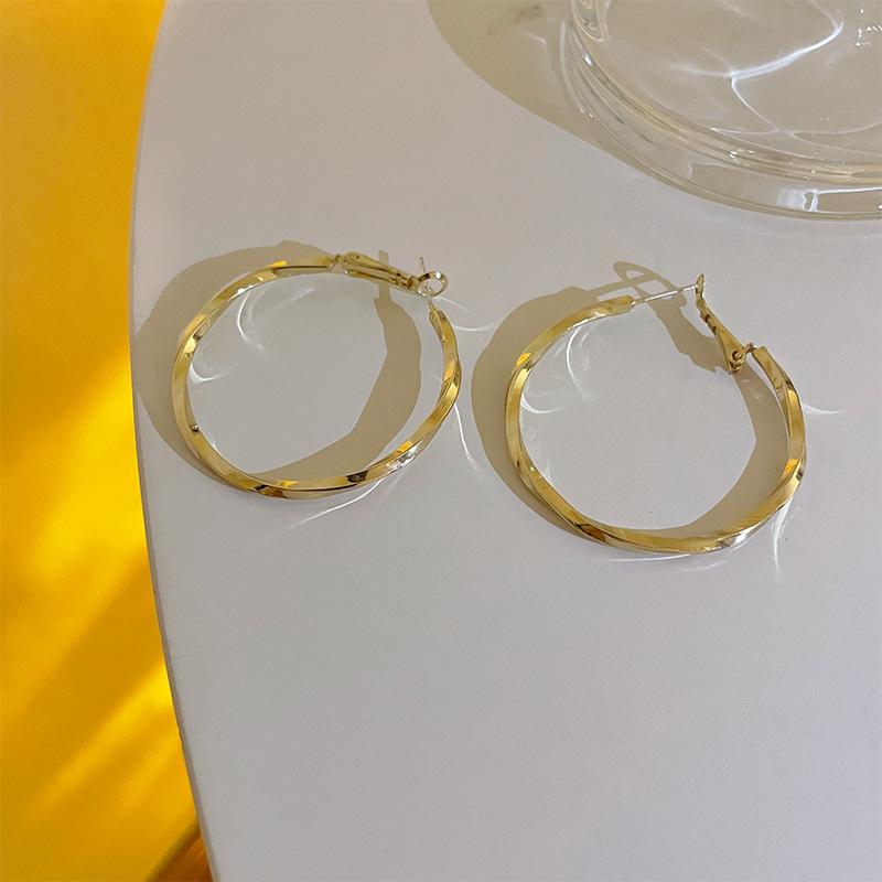Hollow Metal Circle Earrings Niche Personality Fashion Earrings Simple Temperament Earrings