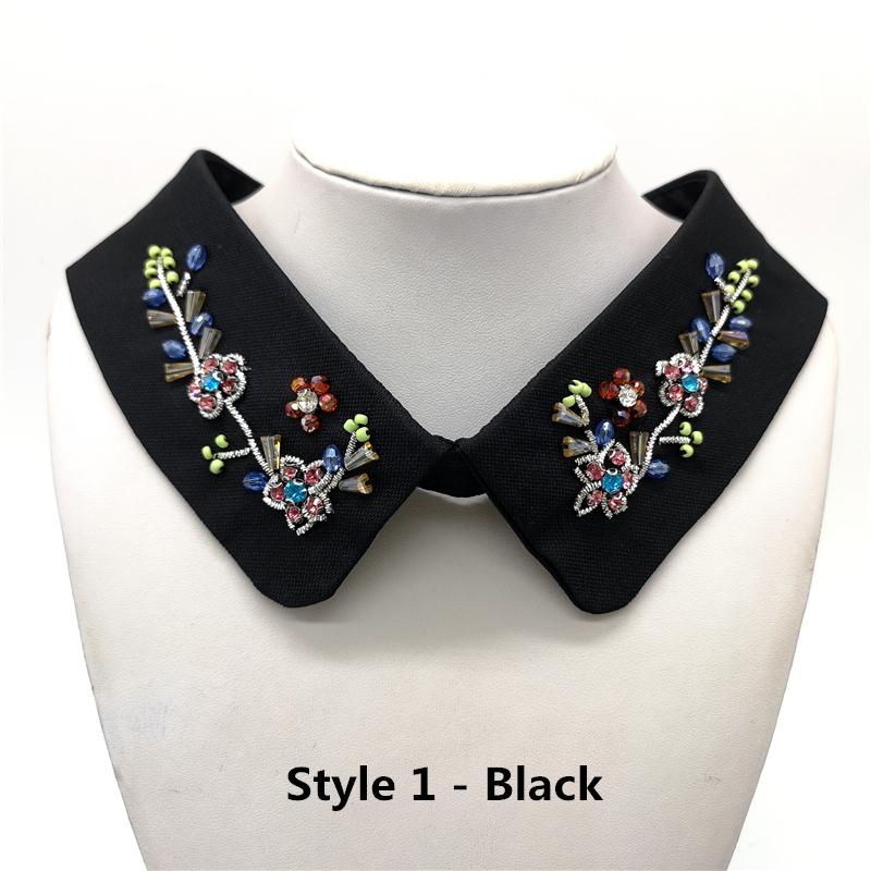 1pcs Fashion Shirt Sewing Lace Sweater Elegant False Collar Wedding Dress Accessories # White & Black