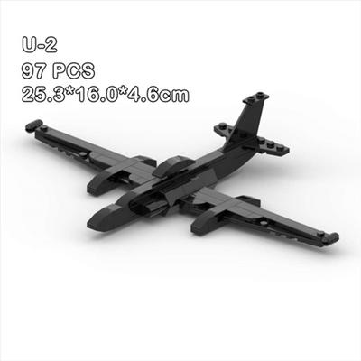 Militärserie MOC Bausteine U-2 Dragon Lady Schwarzes Aufklärungsjäger Flugzeug Modell Bausatz Kinderspielzeug