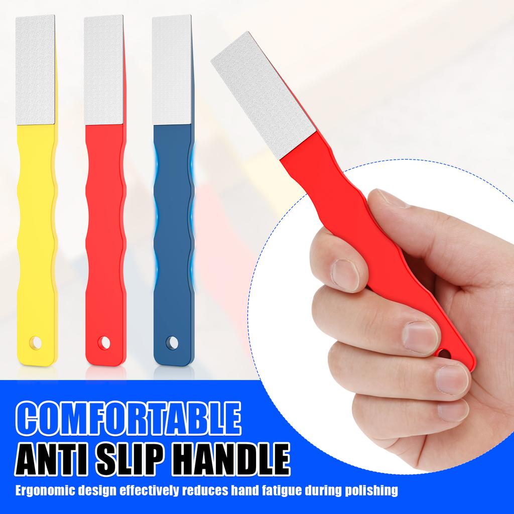 6/12 Pcs Diamond Sharpening Hone Set 3 Grits 220 400 600 Diamond File Set Portable Flat Hand File Knife Set with Non Slip Handle
