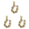 Pack of 3 Heart/Horseshoe/Dices Poker Card Pendants Accessories for Necklace and Earrings Copper Jewelry Components