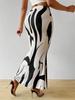 Spring/Summer High-Waisted Digital Print Fashion Skirt for Women