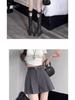 Women's Gray High-Waist Pleated Shorts: Spring/Summer 2024 Fashion, Loose Fit, Slimming Wide-Leg Design