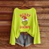 Women's Fashion Long Sleeve Christmas Snowman Snowflake Print Jacket Cardigan