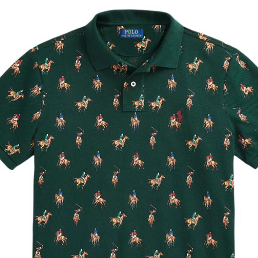 Polo Ralph Lauren Polo Player Print Slim Fit Short Sleeve Polo Shirt Men Tops Green 710953478-001