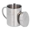 Stainless Steel DoubleLayer Coffee Cup with Handle Children"s Cup with Lid Heat Insulation and
