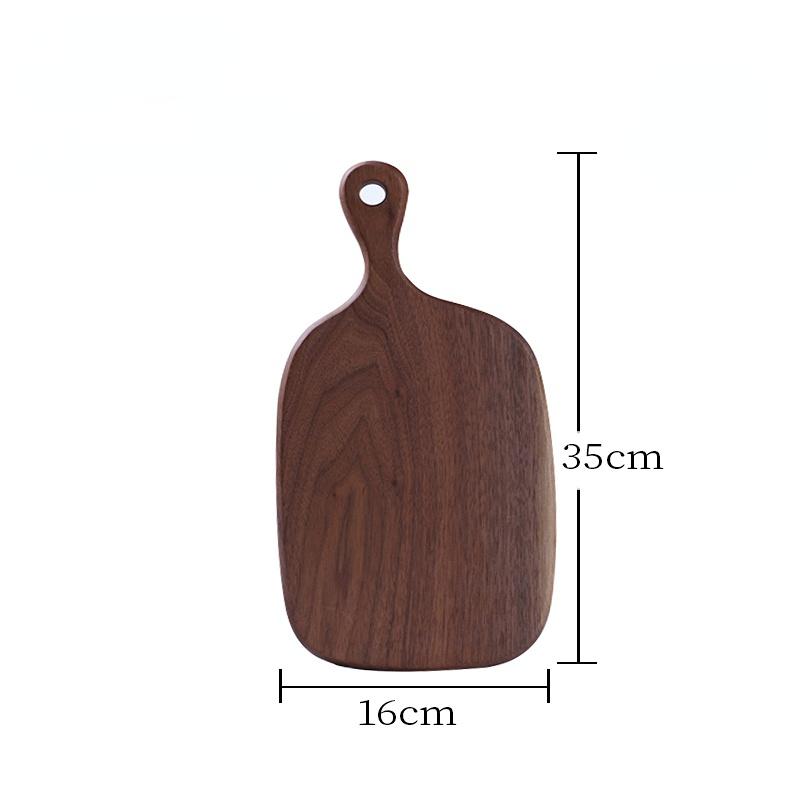 Tabla de cortar de madera de forma irregular para pan, verduras, frutas, tabla de madera de nogal negro macizo para alimentos, filetes, charcutería, tabla para queso de cena con agujero