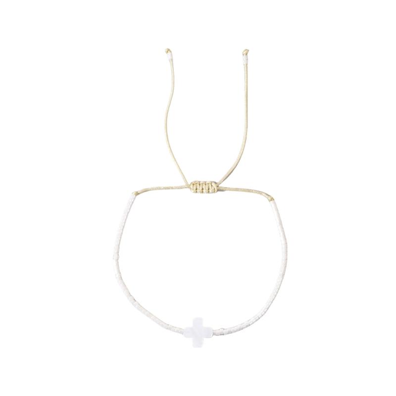 Elegancka Ręcznie Robiona Wielokolorowa Bransoletka z Koralikami w Kształcie Krzyżyków Regulowany Dodatek Biżuteryjny do Codziennego Noszenia Style Bohemian