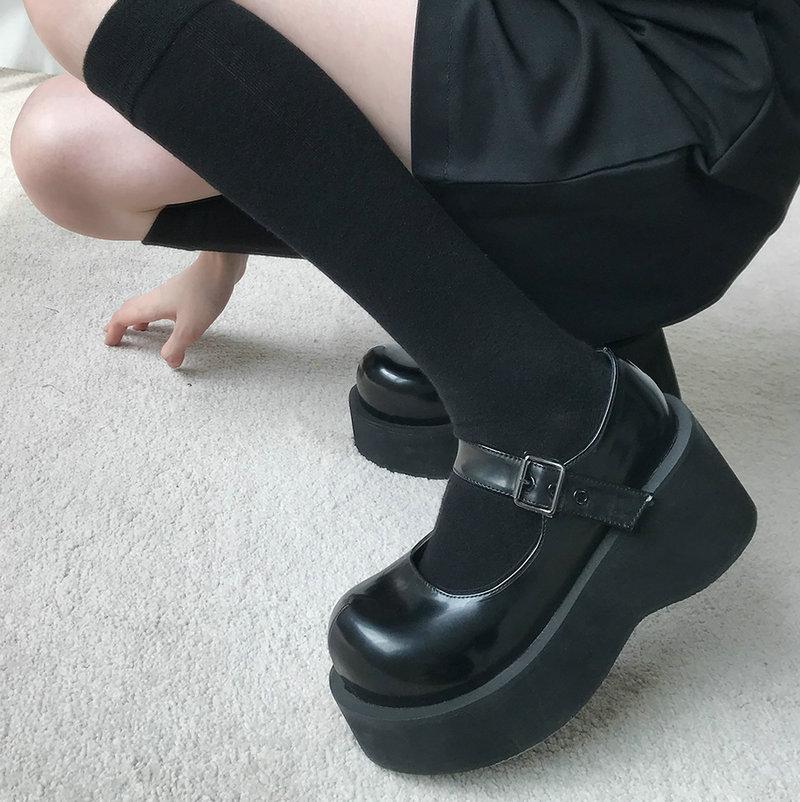 Fashion Mary Jane Shoes Women Platform Platform Platform Heel Shoes New Japan Jk Harajuku Soft Sister Big Head Shoes