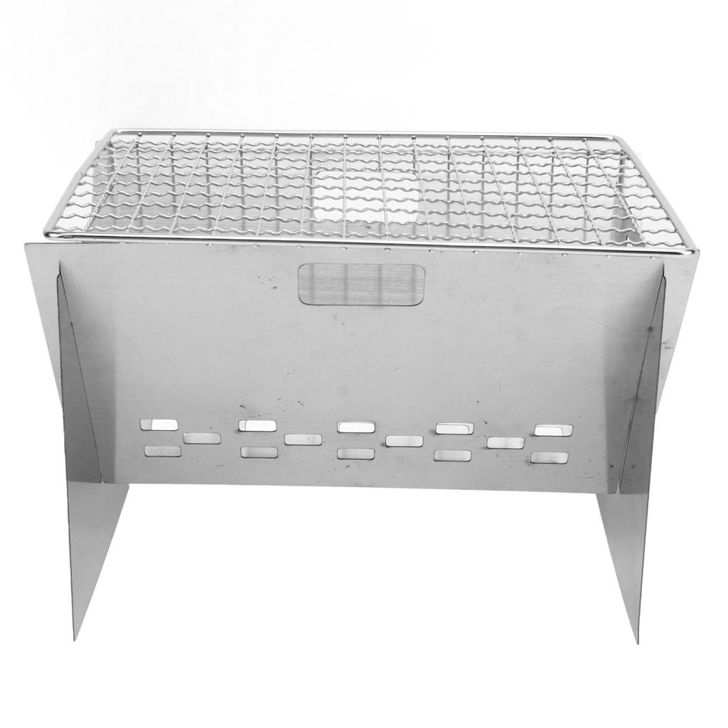 Folding Charcoal BBQ Grill Stainless Steel Mini Detachable Portable Barbecue Grill for Outdoor Camping