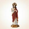 Religious Figurine Detailed with Golden Circlet Classical Resin Statue for Altar, Prayer