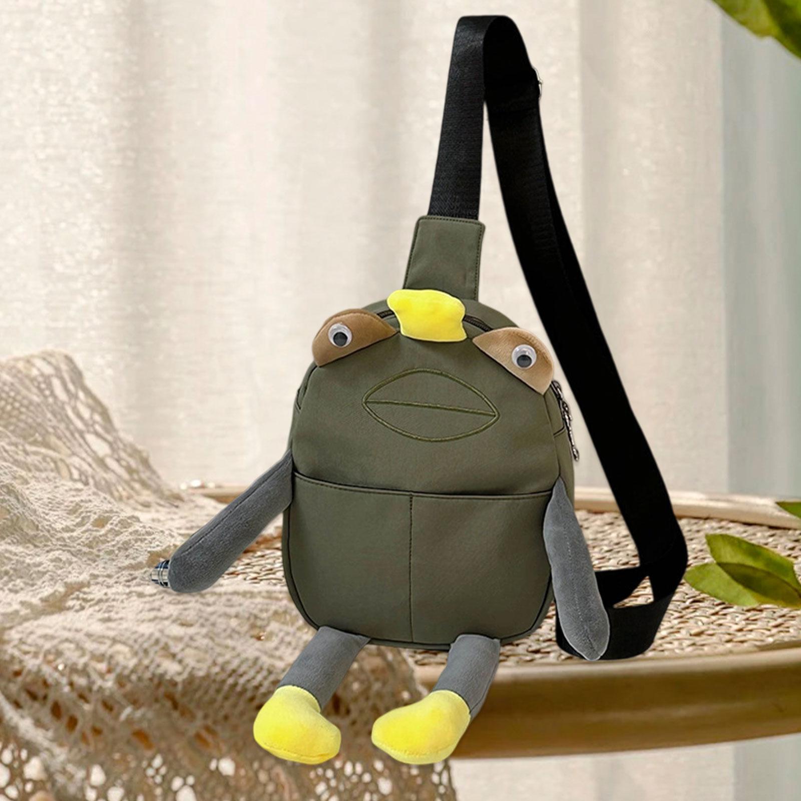 

Plush Crossbody Bag Zipper Closure Cute Commuting Outdoor with Adjustable Strap світло-зелений колір