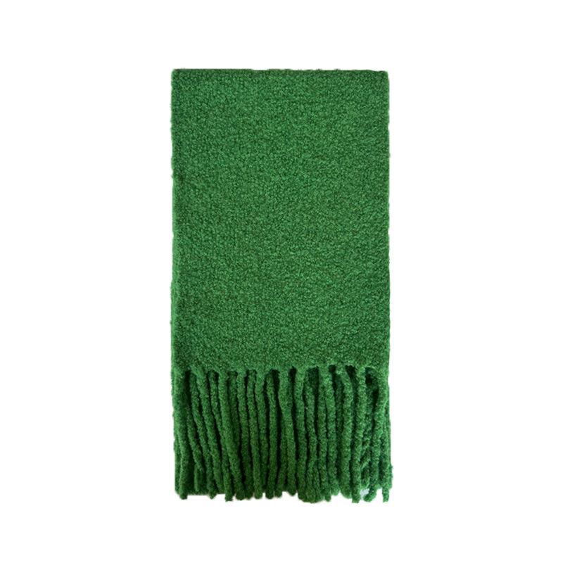 Selected Wool Circle Solid Color Tassel Scarf Women's Winter Atmosphere Soft Scarf