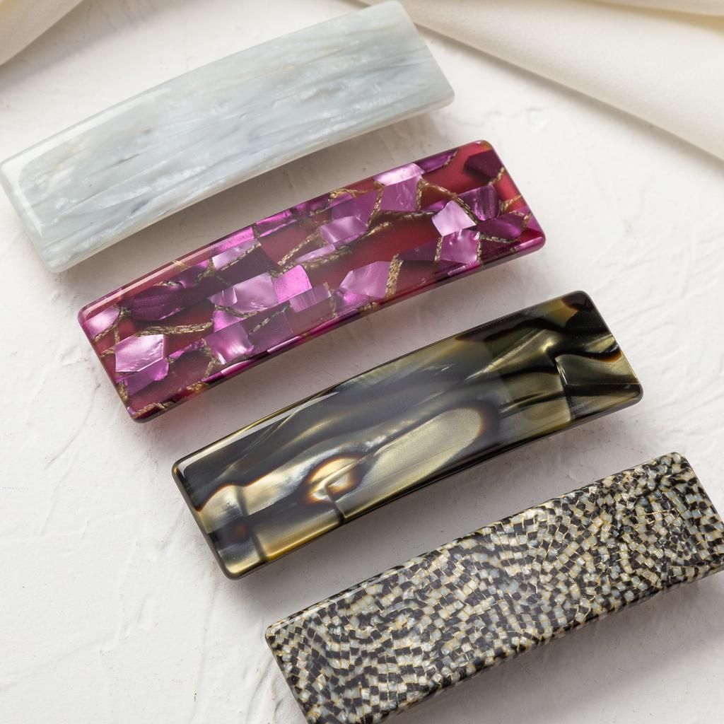 Luxus Haarspangen für Mädchen Acetat-Clips 9 cm lang Ponyhaar Französische Clips Lila Haaraccessoires Elegant