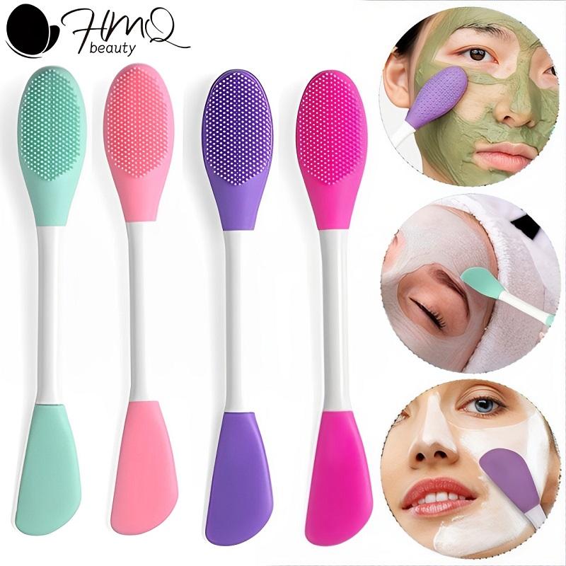 8/4/2 Stück Gesichtsbürsten-Set Silikon-Gesichtsmasken-Applikator Doppelseitiger Lotion-Spatel Mitesser-Gesichts-Lippen-Peeling Hautpflege-Werkzeuge