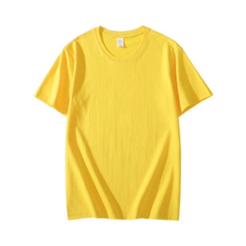 Men's and Women's Slim Fit Xinjiang Cotton T-Shirt: Short-Sleeved White or Black with Summer Logo Print