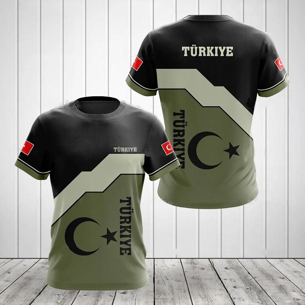 3D Print Turkey Flag Sport Quick-dry Breathable Men Women TShirt Outdoor Football Jersey Team Club Parent-child Short Sleeve Top
