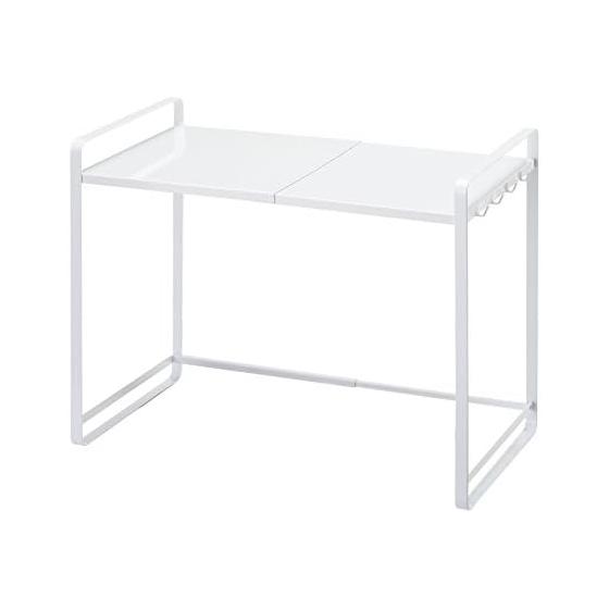 Yamazaki Jitsugyo Compact Telescoping Range Rack Tower White Kitchen Rack Storage