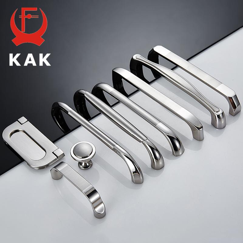 KAK Zinc Alloy Modern Cabinet Handles Kitchen Cupboard Door Pulls Drawer Knobs Handles Wardrobe Pulls Furniture Handle