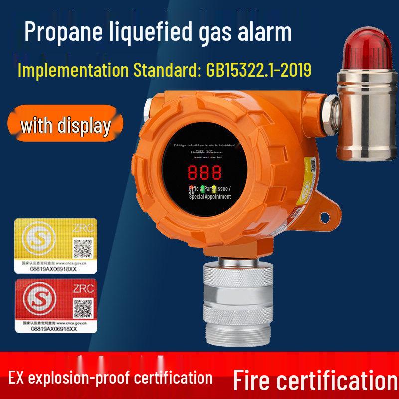 Commercial Kitchen Gas Leak Alarm with Automatic Shut-off Valve for LPG & Natural Gas