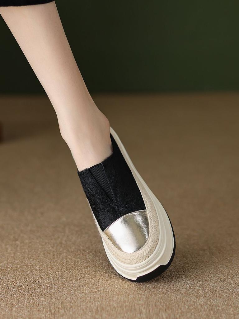 Fashion Summer Casual Leopard Print Slip On Woman Footwear Offer Cheap Aesthetic New Arrival 2025 Original High On Platform Shoes Women