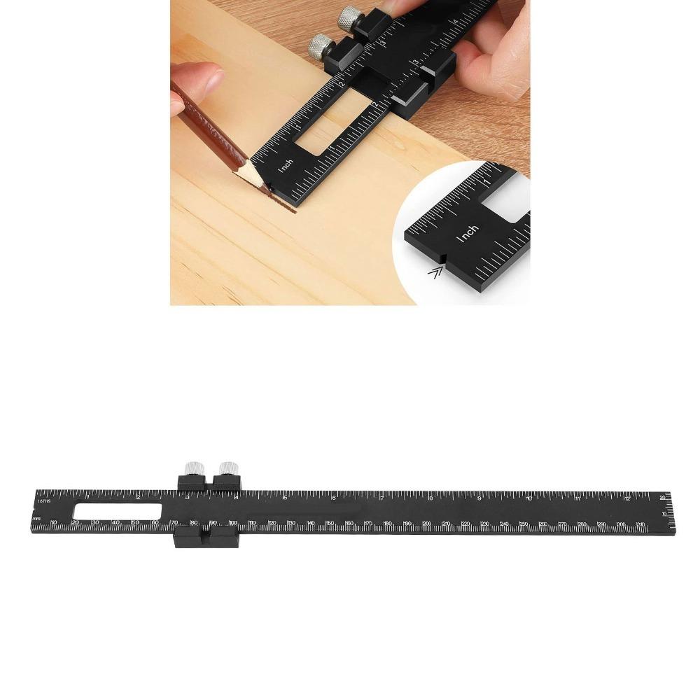 Metric Inch Scale Woodworking Marking Ruler Adjustable Slide Ruler For Engineer Carpenter