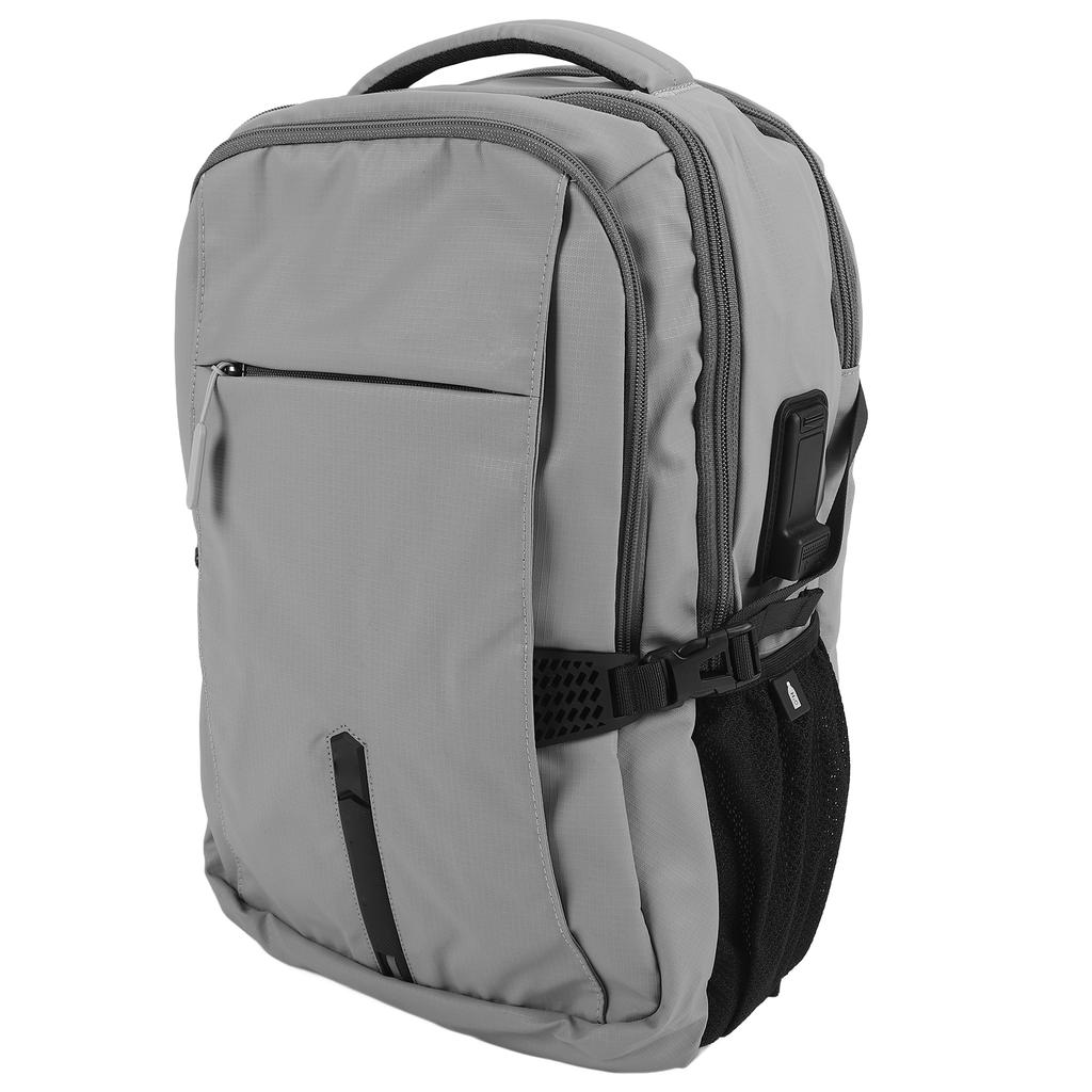 Laptop Backpack Multifunctional Anti Theft Waterproof Grey Fashionable Business Package for Men