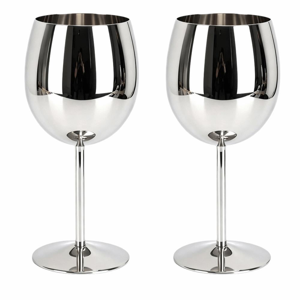 2pcs 350ml Metal Wine Goblets Stainless Steel 304 Wine Glass Outdoor